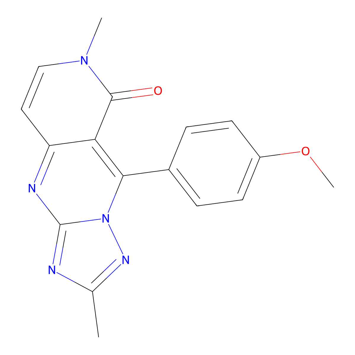 9-(4-methoxyphenyl)-2,7-dimethylpyrido[4,3-d][1,2,4]triazolo[1,5-a]pyrimidin-8(7H)-one molecular structure, CAS 1158430-18-2