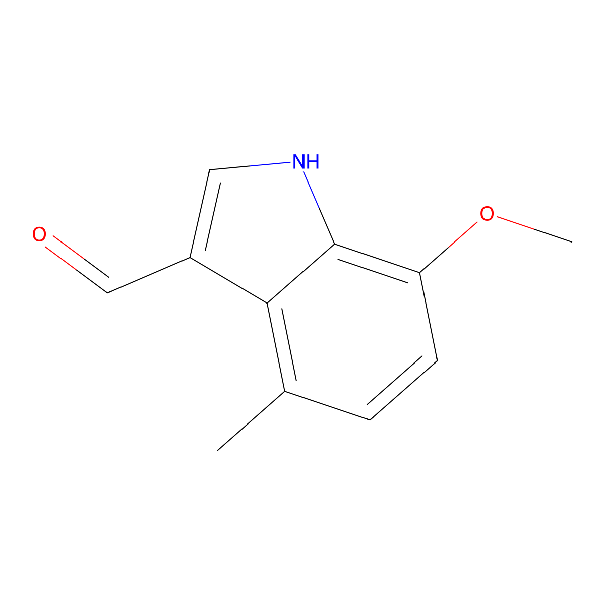 7-Methoxy-4-methyl-1H-indole-3-carbaldehyde molecular structure, CAS 1158431-48-1