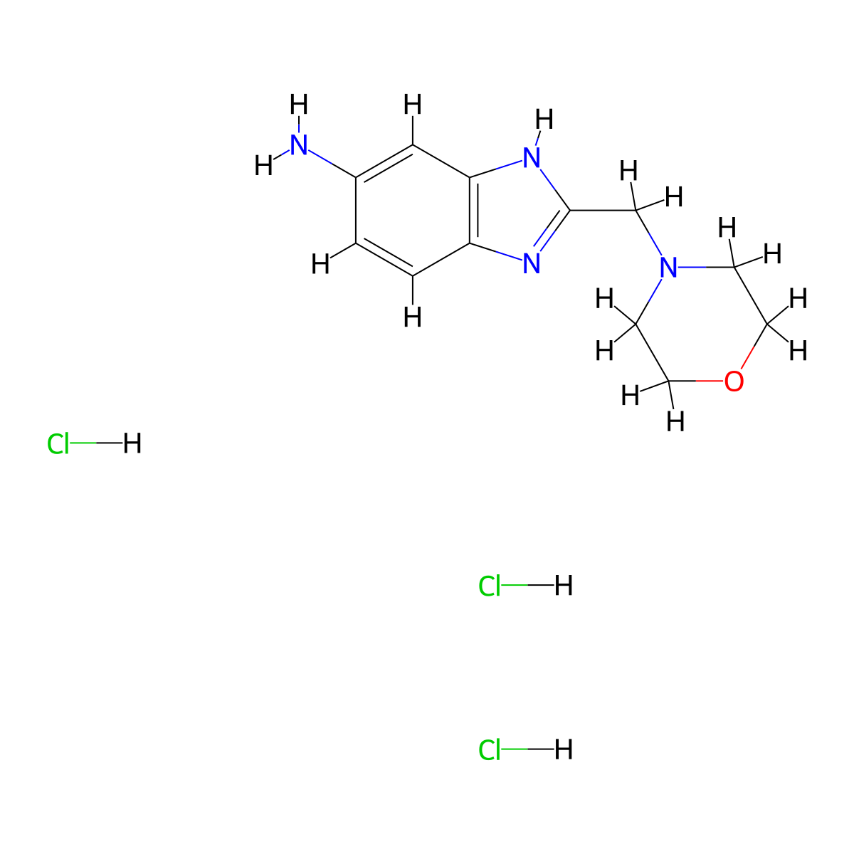 2-(Morpholinomethyl)-1H-benzo[d]imidazol-5-amine trihydrochloride molecular structure, CAS 1158433-00-1