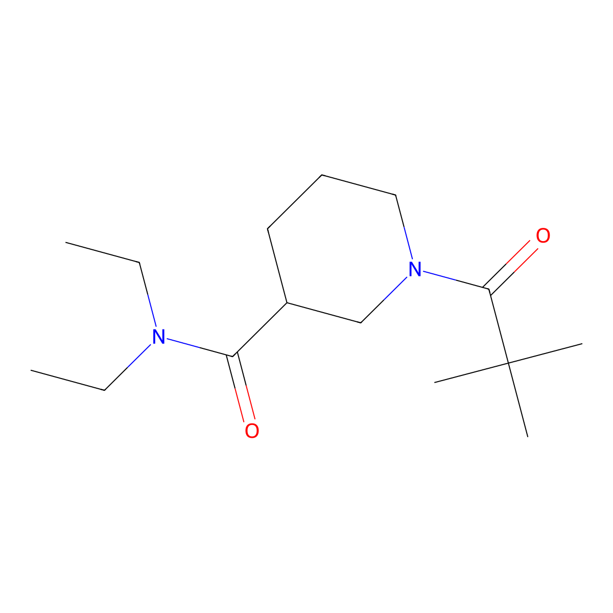 1-(2,2-dimethylpropanoyl)-N,N-diethylpiperidine-3-carboxamide molecular structure, CAS 1158434-00-4