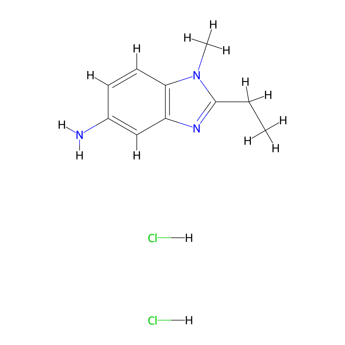 2-Ethyl-1-methyl-1H-benzimidazol-5-amine dihydrochloride molecular structure, CAS 1158434-44-6