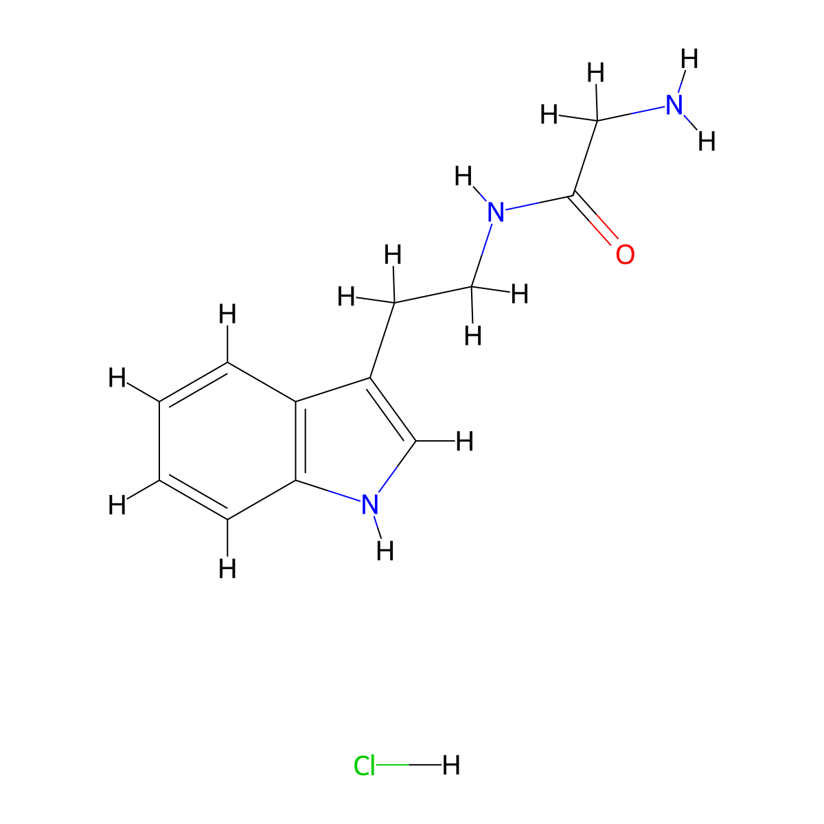 2-amino-N-[2-(1H-indol-3-yl)ethyl]acetamide hydrochloride molecular structure, CAS 1158434-87-7