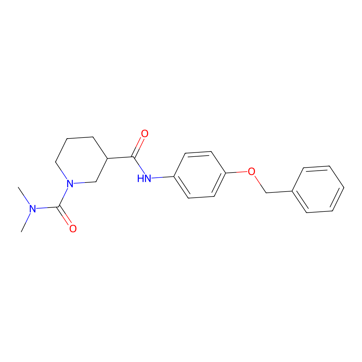 N~3~-[4-(benzyloxy)phenyl]-N~1~,N~1~-dimethylpiperidine-1,3-dicarboxamide molecular structure, CAS 1158435-11-0