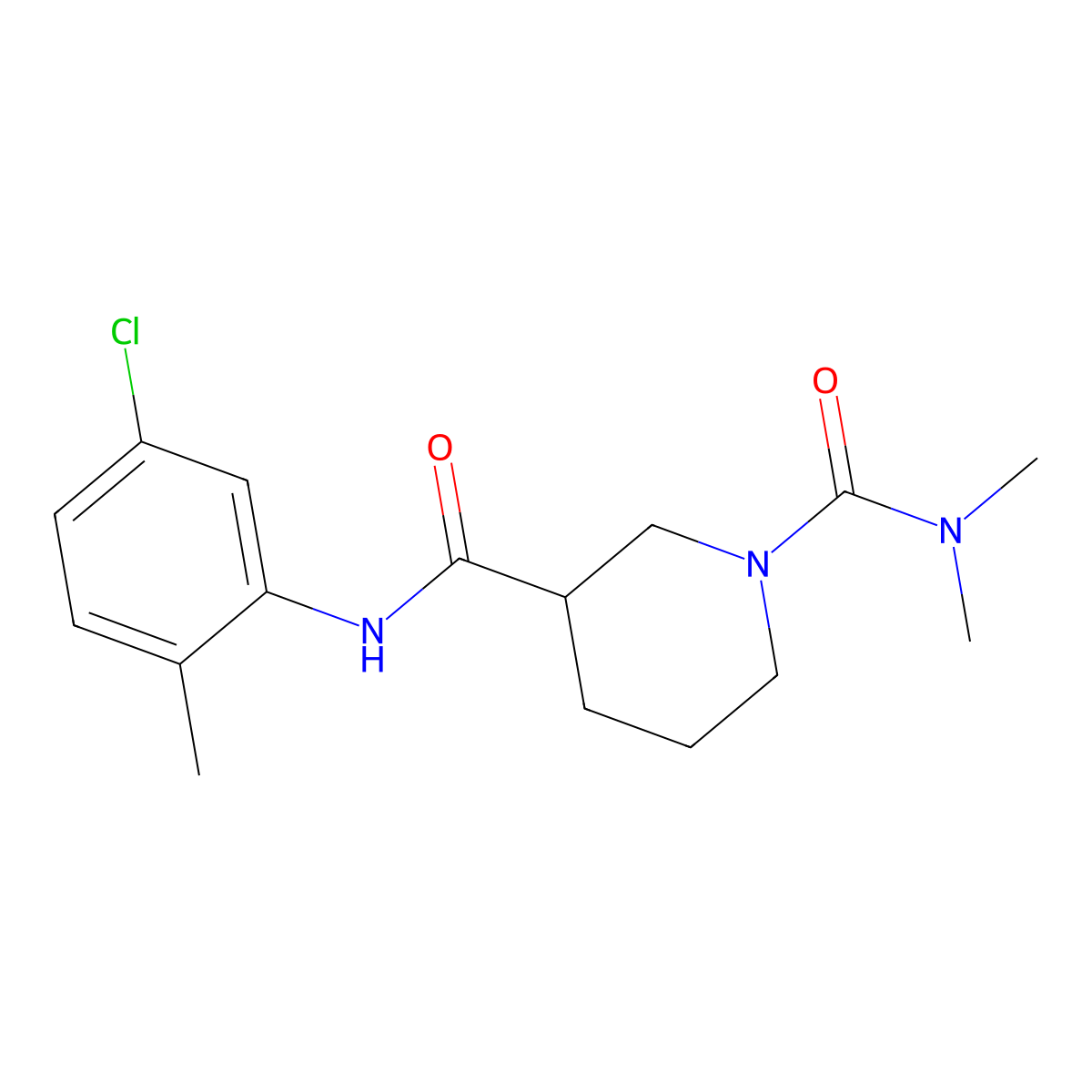 N~3~-(5-chloro-2-methylphenyl)-N~1~,N~1~-dimethylpiperidine-1,3-dicarboxamide molecular structure, CAS 1158435-76-7