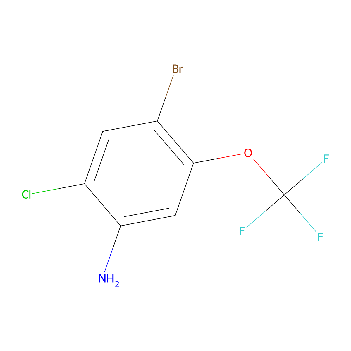 4-Bromo-2-chloro-5-(trifluoromethoxy)aniline molecular structure, CAS 115844-00-3