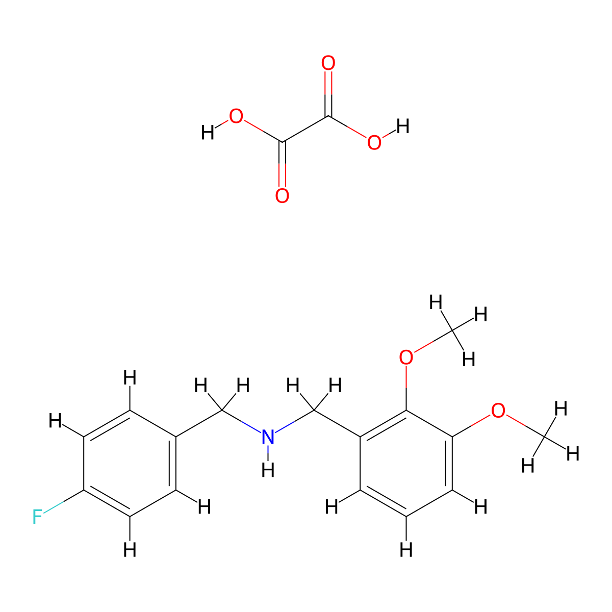(2,3-Dimethoxy-benzyl)-(4-fluoro-benzyl)-amine oxalate molecular structure, CAS 1158442-03-5