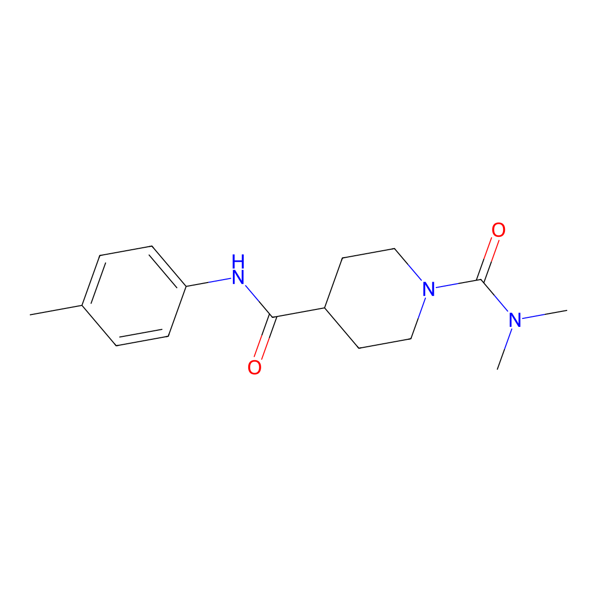 N~1~,N~1~-dimethyl-N~4~-(4-methylphenyl)piperidine-1,4-dicarboxamide molecular structure, CAS 1158442-35-3