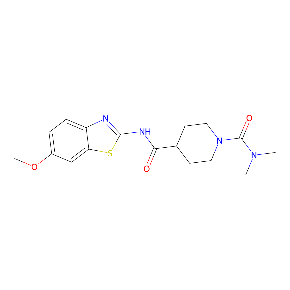 N~4~-(6-methoxy-1,3-benzothiazol-2-yl)-N~1~,N~1~-dimethylpiperidine-1,4-dicarboxamide molecular structure, CAS 1158442-46-6