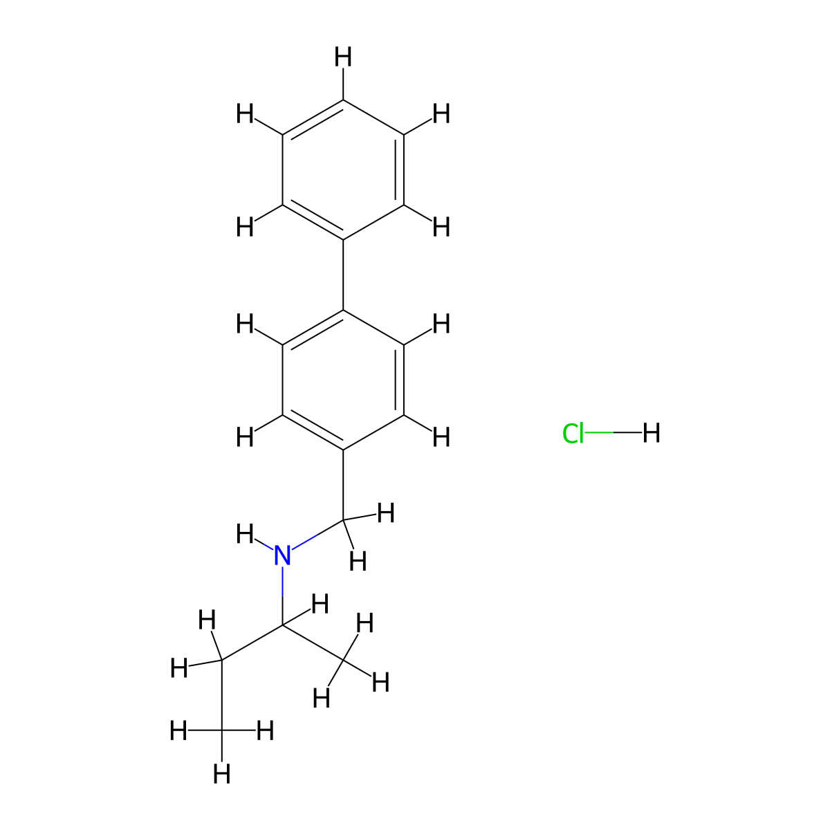 (Butan-2-yl)[(4-phenylphenyl)methyl]amine hydrochloride molecular structure, CAS 1158447-84-7