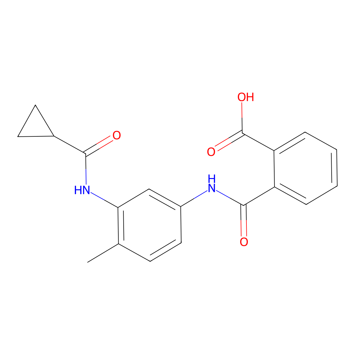 2-({3-[(Cyclopropylcarbonyl)amino]-4-methylanilino}carbonyl)benzoic acid molecular structure, CAS 1158448-23-7