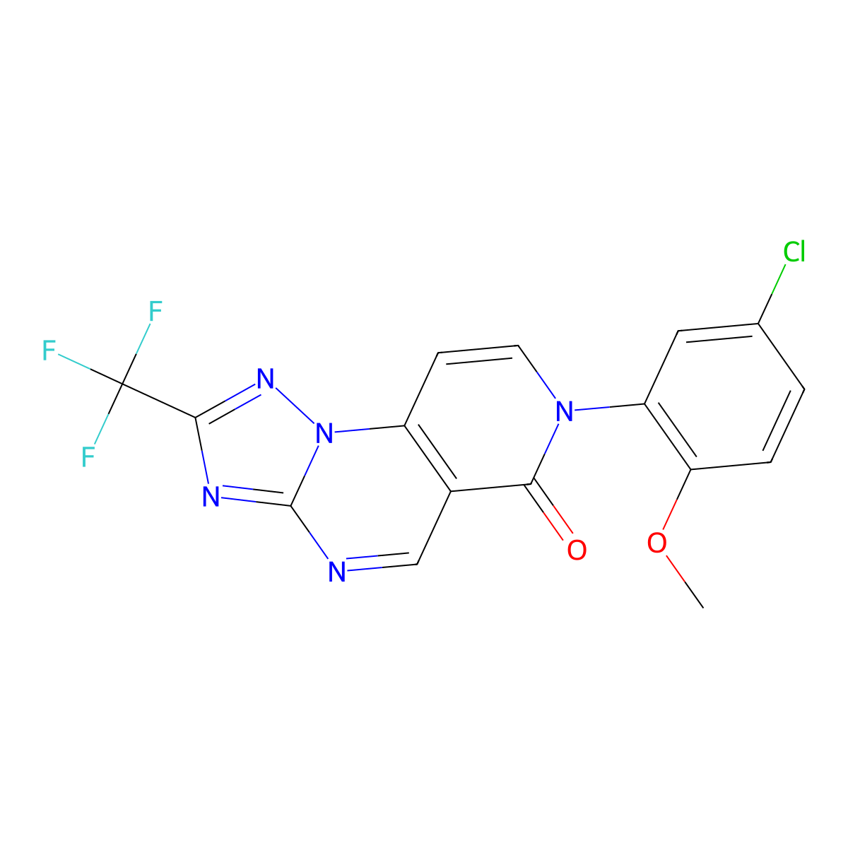 7-(5-chloro-2-methoxyphenyl)-2-(trifluoromethyl)pyrido[3,4-e][1,2,4]triazolo[1,5-a]pyrimidin-6(7H)-one molecular structure, CAS 1158448-26-0