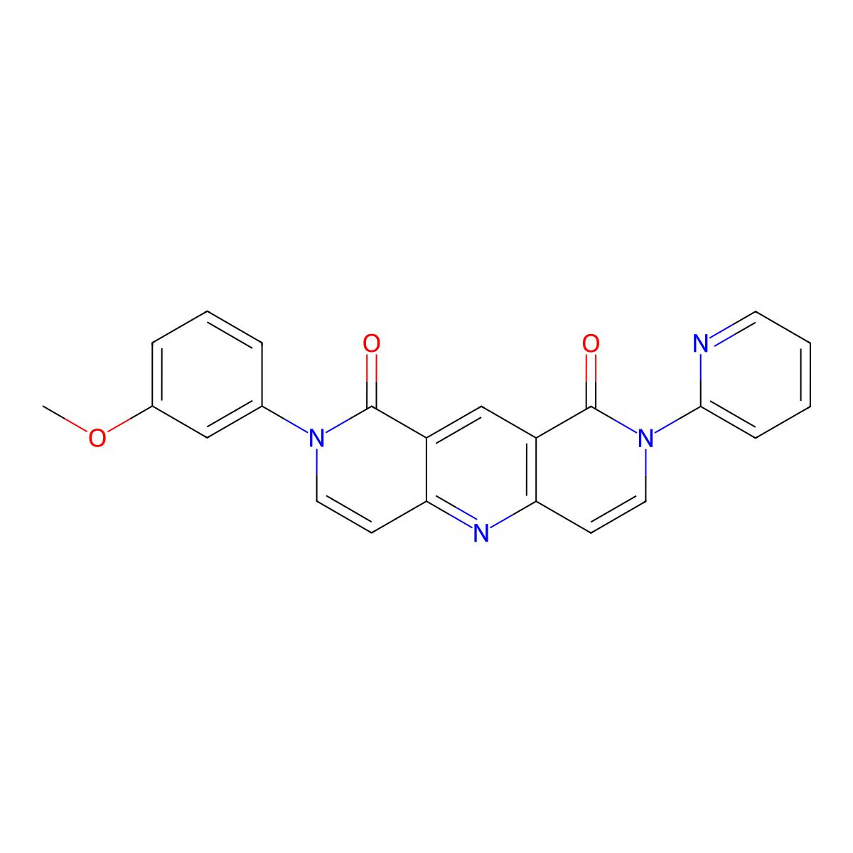 2-(3-methoxyphenyl)-8-(pyridin-2-yl)pyrido[4,3-b][1,6]naphthyridine-1,9(2H,8H)-dione molecular structure, CAS 1158448-86-2