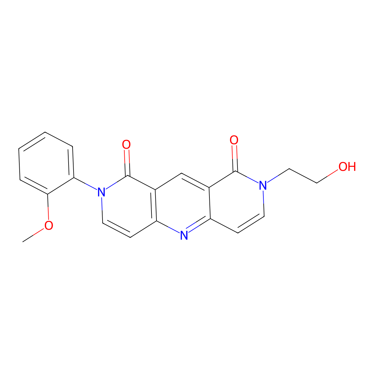 2-(2-hydroxyethyl)-8-(2-methoxyphenyl)pyrido[4,3-b][1,6]naphthyridine-1,9(2H,8H)-dione molecular structure, CAS 1158448-91-9