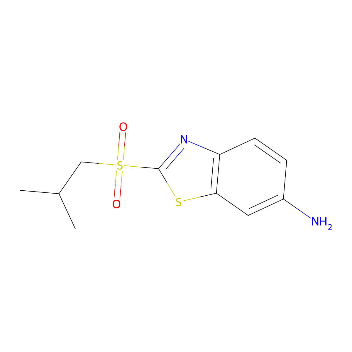 2-(Isobutylsulfonyl)-1,3-benzothiazol-6-amine molecular structure, CAS 1158449-06-9