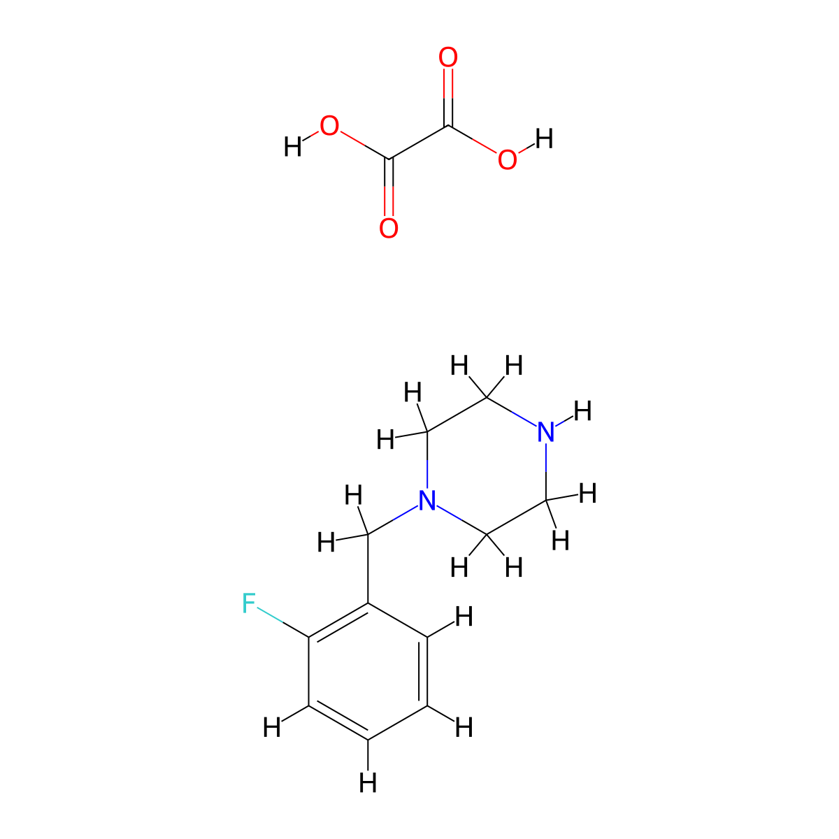 1-[(2-Fluorophenyl)methyl]piperazine;oxalic acid molecular structure, CAS 1158449-22-9