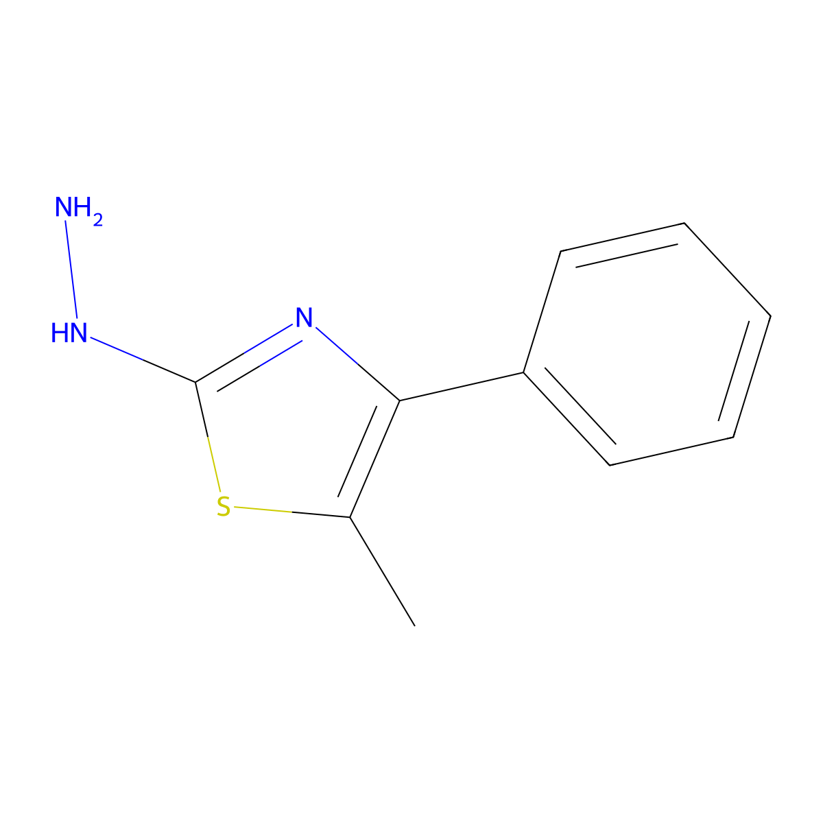 2-Hydrazinyl-5-methyl-4-phenyl-1,3-thiazole hydrochloride molecular structure, CAS 1158451-26-3