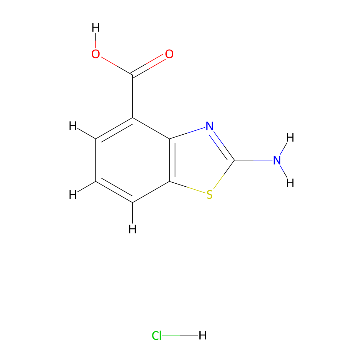 2-Amino-1,3-benzothiazole-4-carboxylic acid hydrochloride molecular structure, CAS 1158452-73-3