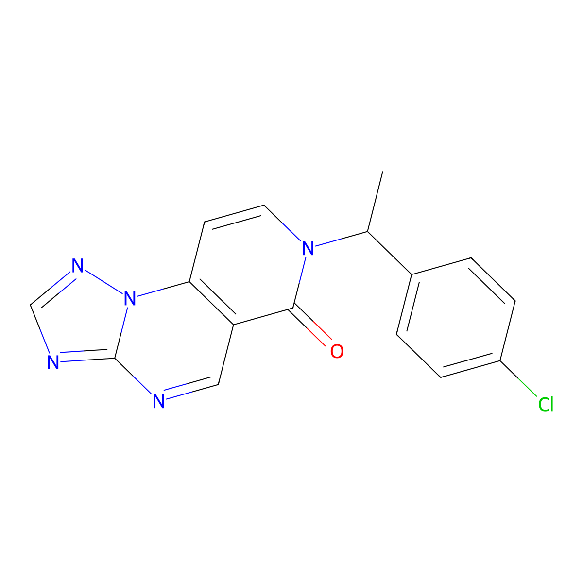7-[1-(4-chlorophenyl)ethyl]pyrido[3,4-e][1,2,4]triazolo[1,5-a]pyrimidin-6(7H)-one molecular structure, CAS 1158455-60-7