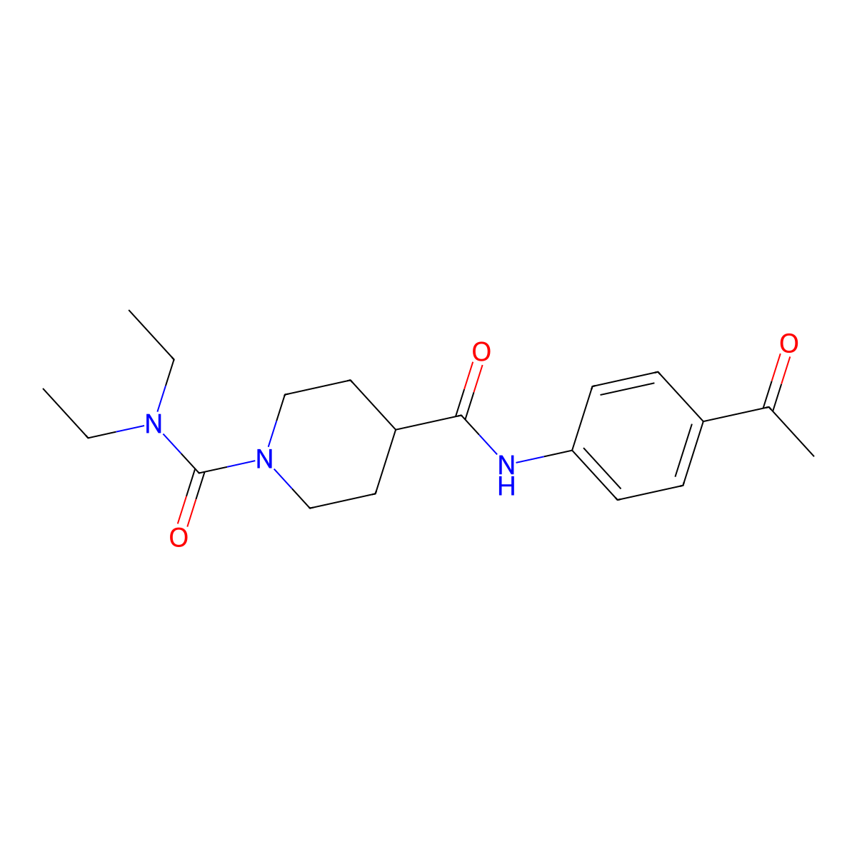 N~4~-(4-acetylphenyl)-N~1~,N~1~-diethylpiperidine-1,4-dicarboxamide molecular structure, CAS 1158455-76-5