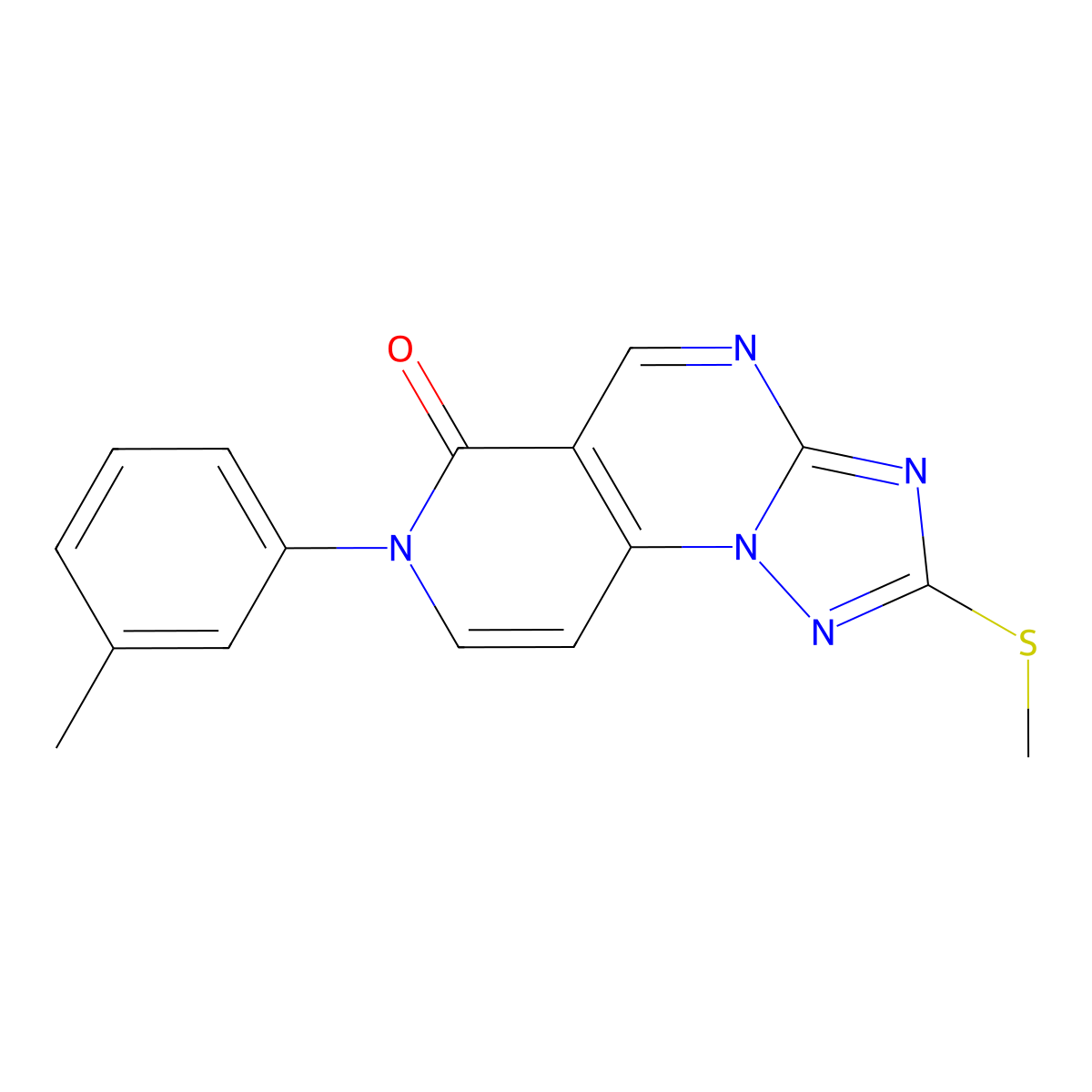 7-(3-methylphenyl)-2-(methylthio)pyrido[3,4-e][1,2,4]triazolo[1,5-a]pyrimidin-6(7H)-one molecular structure, CAS 1158457-24-9