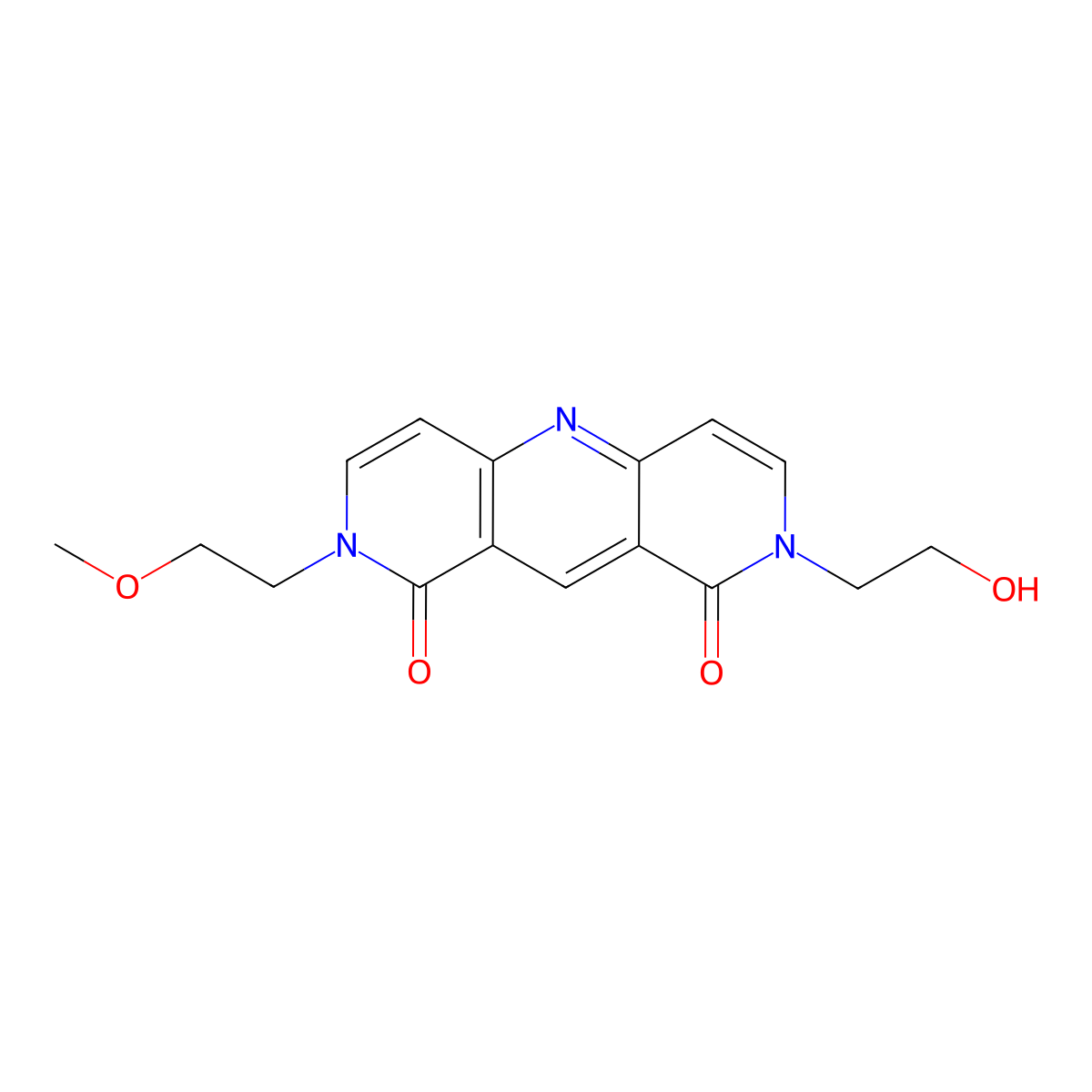 2-(2-hydroxyethyl)-8-(2-methoxyethyl)pyrido[4,3-b][1,6]naphthyridine-1,9(2H,8H)-dione molecular structure, CAS 1158459-94-9