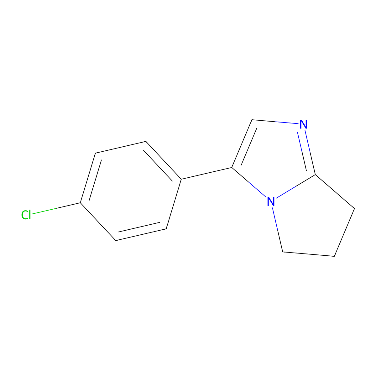 3-(4-chlorophenyl)-6,7-dihydro-5H-pyrrolo[1,2-a]imidazole molecular structure, CAS 115846-66-7