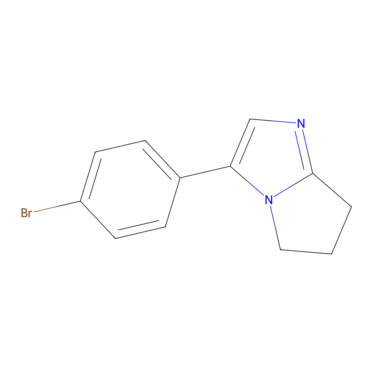 3-(4-bromophenyl)-5H,6H,7H-pyrrolo[1,2-a]imidazole molecular structure, CAS 115846-67-8