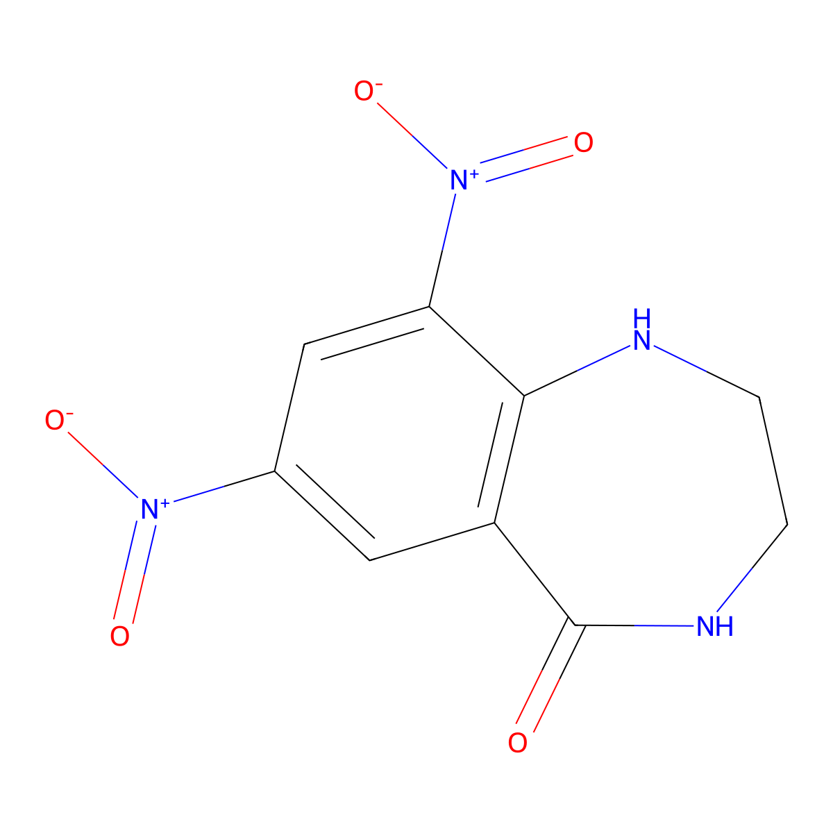 7,9-Dinitro-1,2,3,4-tetrahydro-5H-1,4-benzodiazepin-5-one molecular structure, CAS 115846-71-4