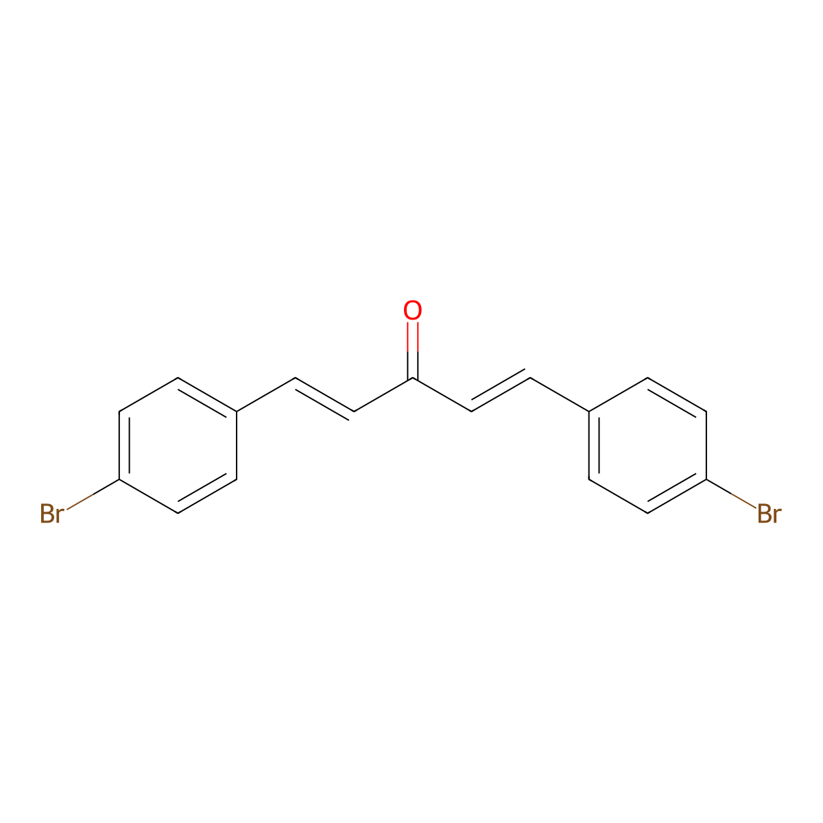 1,4-Pentadien-3-one, 1,5-bis(4-bromophenyl)-, (1E,4E)- molecular structure, CAS 115846-95-2