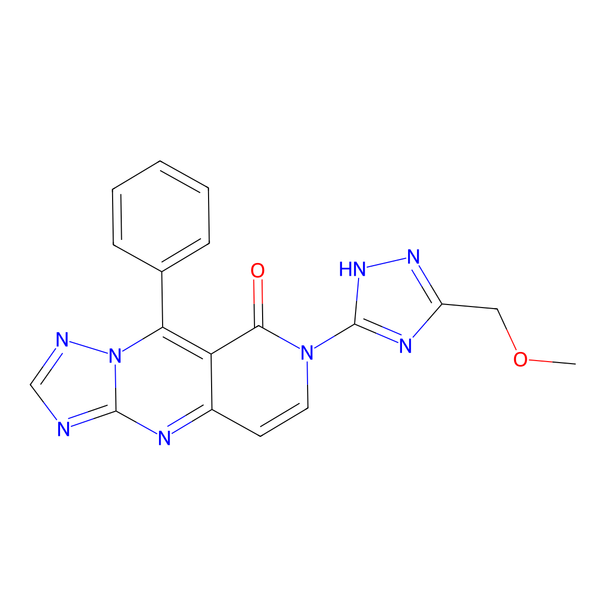 7-[3-(methoxymethyl)-1H-1,2,4-triazol-5-yl]-9-phenylpyrido[4,3-d][1,2,4]triazolo[1,5-a]pyrimidin-8(7H)-one molecular structure, CAS 1158460-96-8