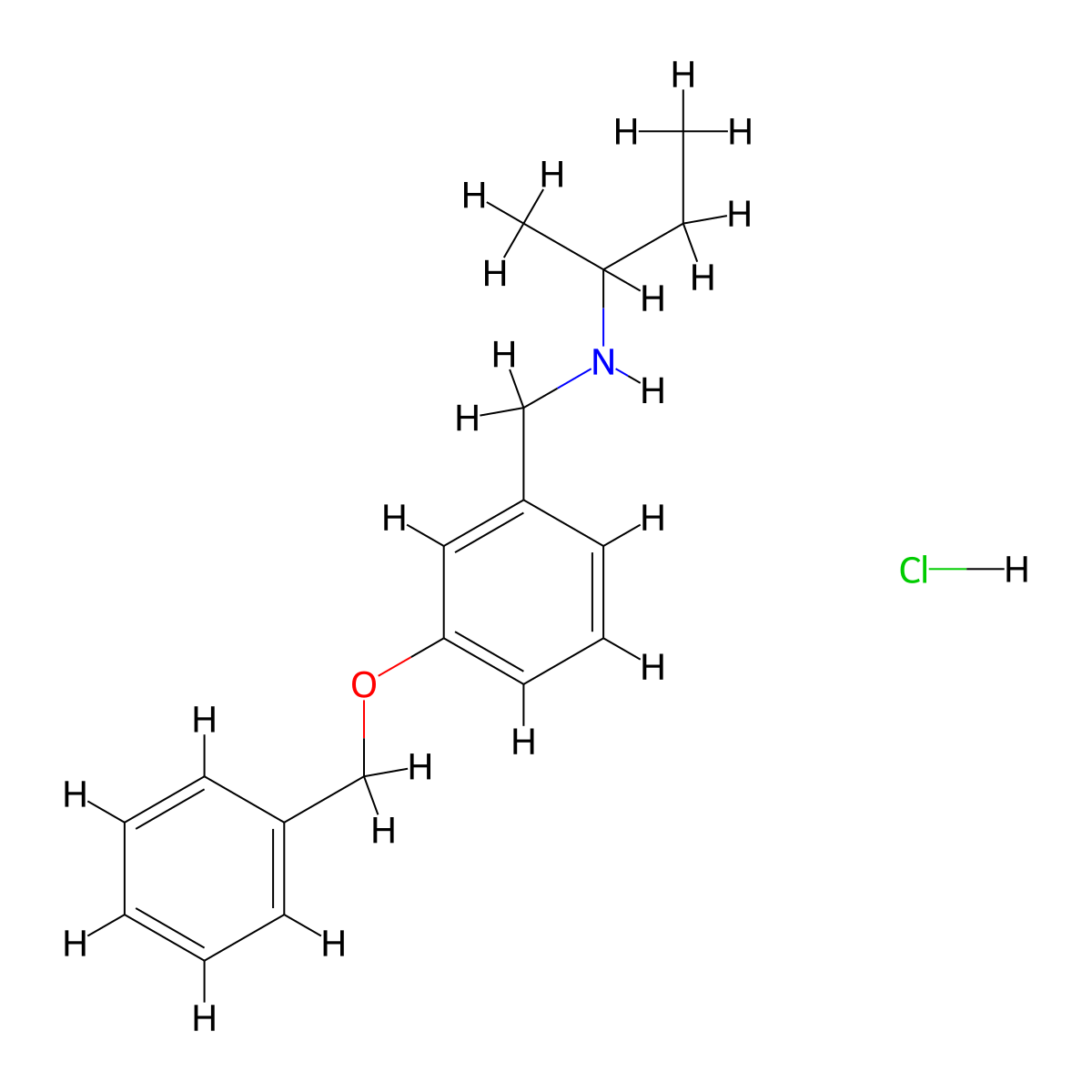 {[3-(Benzyloxy)phenyl]methyl}(butan-2-yl)amine hydrochloride molecular structure, CAS 1158461-42-7