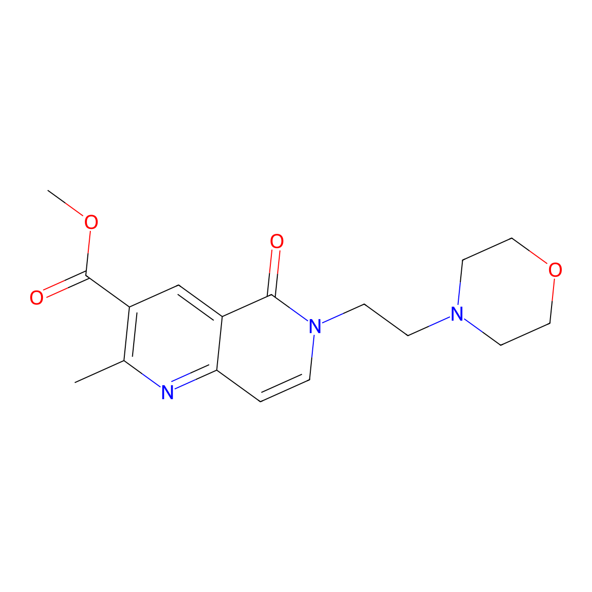 Methyl 2-methyl-6-[2-(morpholin-4-yl)ethyl]-5-oxo-5,6-dihydro-1,6-naphthyridine-3-carboxylate molecular structure, CAS 1158461-87-0