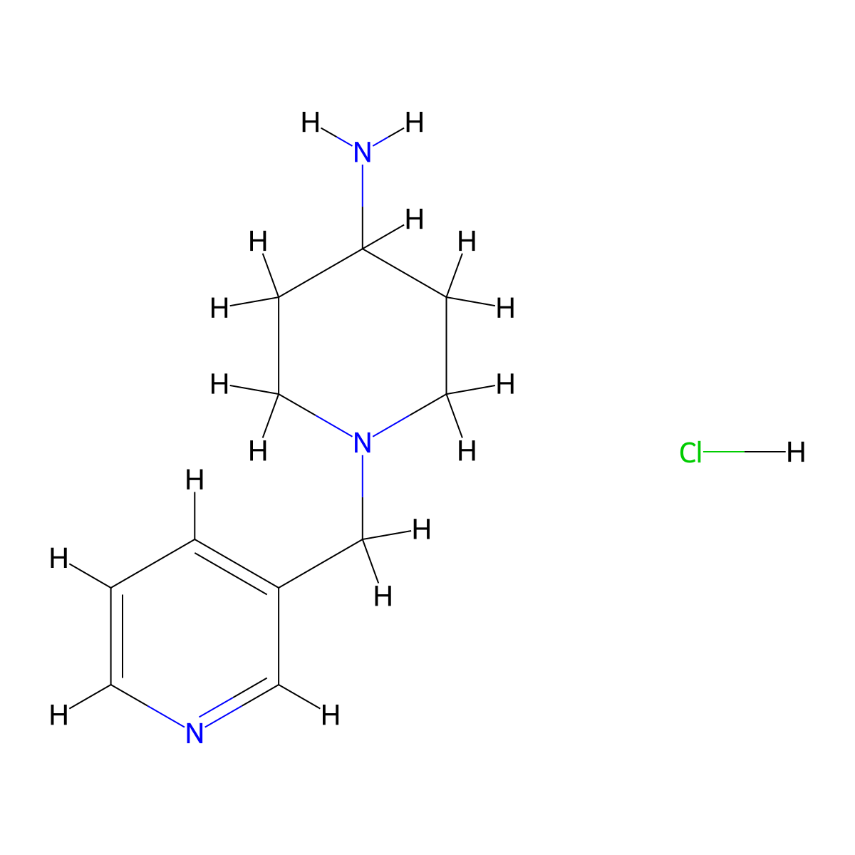1-(Pyridin-3-ylmethyl)piperidin-4-amine hydrochloride molecular structure, CAS 1158463-16-1