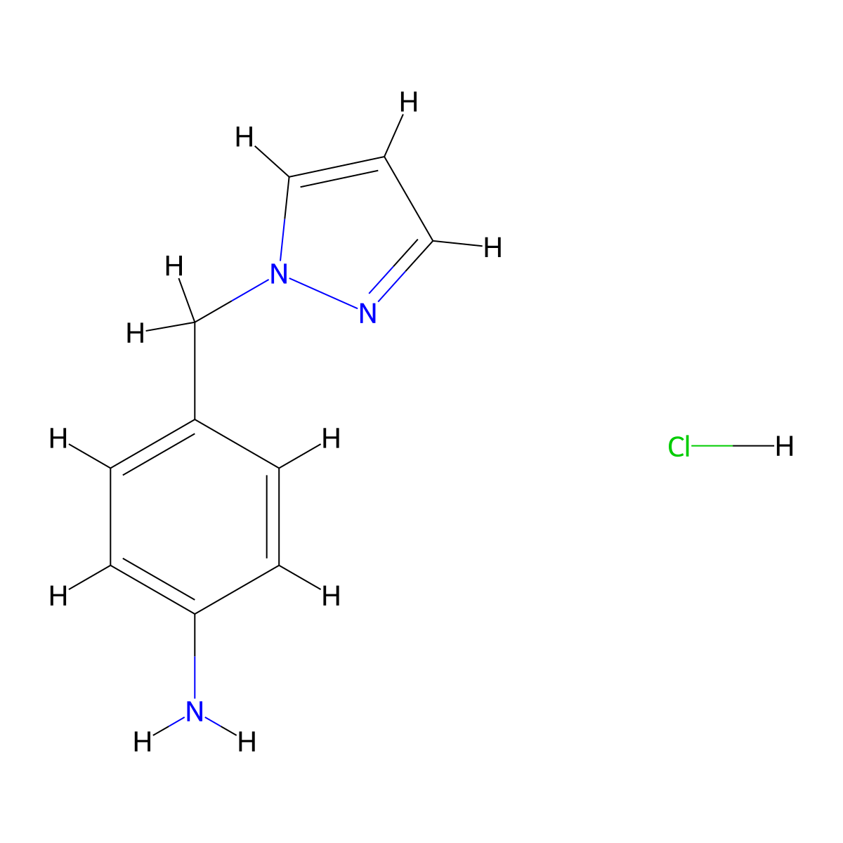 4-Pyrazol-1-ylmethyl-phenylamine hydrochloride molecular structure, CAS 1158463-71-8