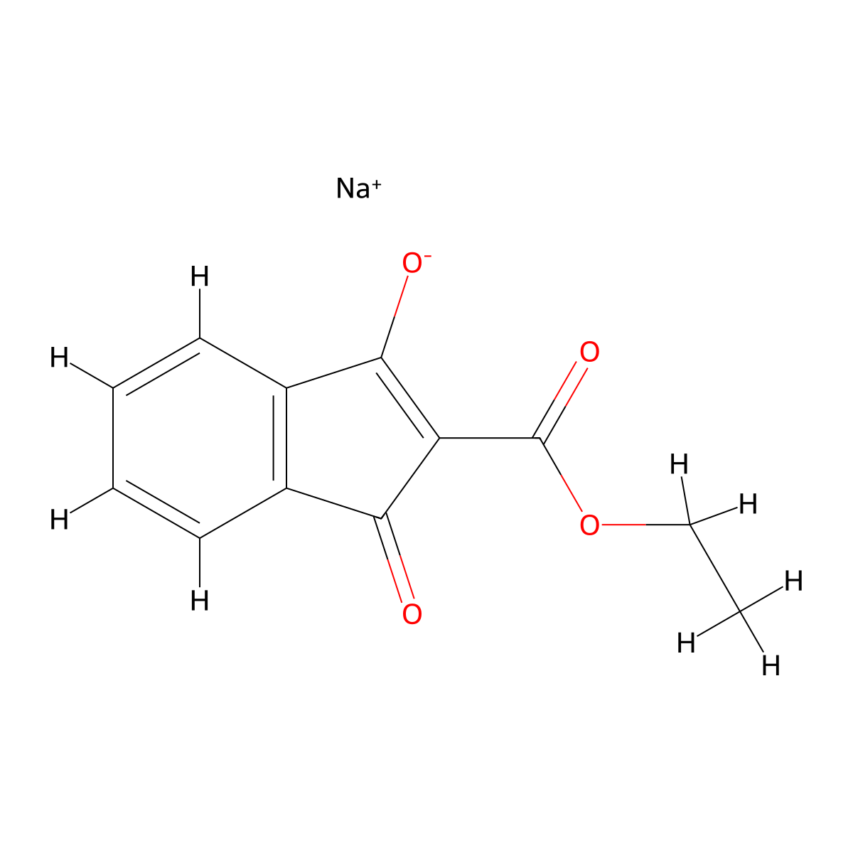 sodium 2-(ethoxycarbonyl)-1-oxo-1H-inden-3-olate molecular structure, CAS 1158464-98-2