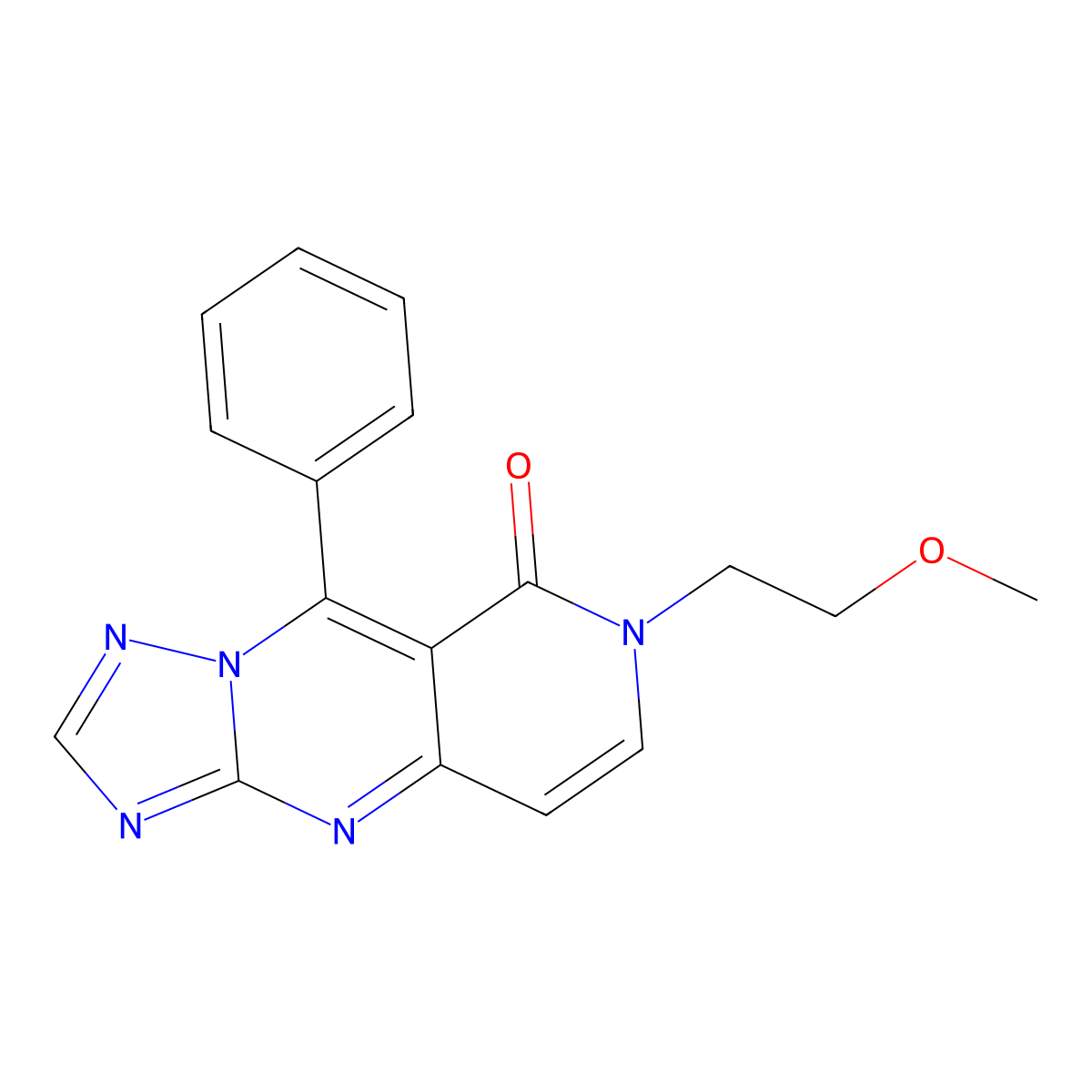 7-(2-methoxyethyl)-9-phenylpyrido[4,3-d][1,2,4]triazolo[1,5-a]pyrimidin-8(7H)-one molecular structure, CAS 1158465-54-3