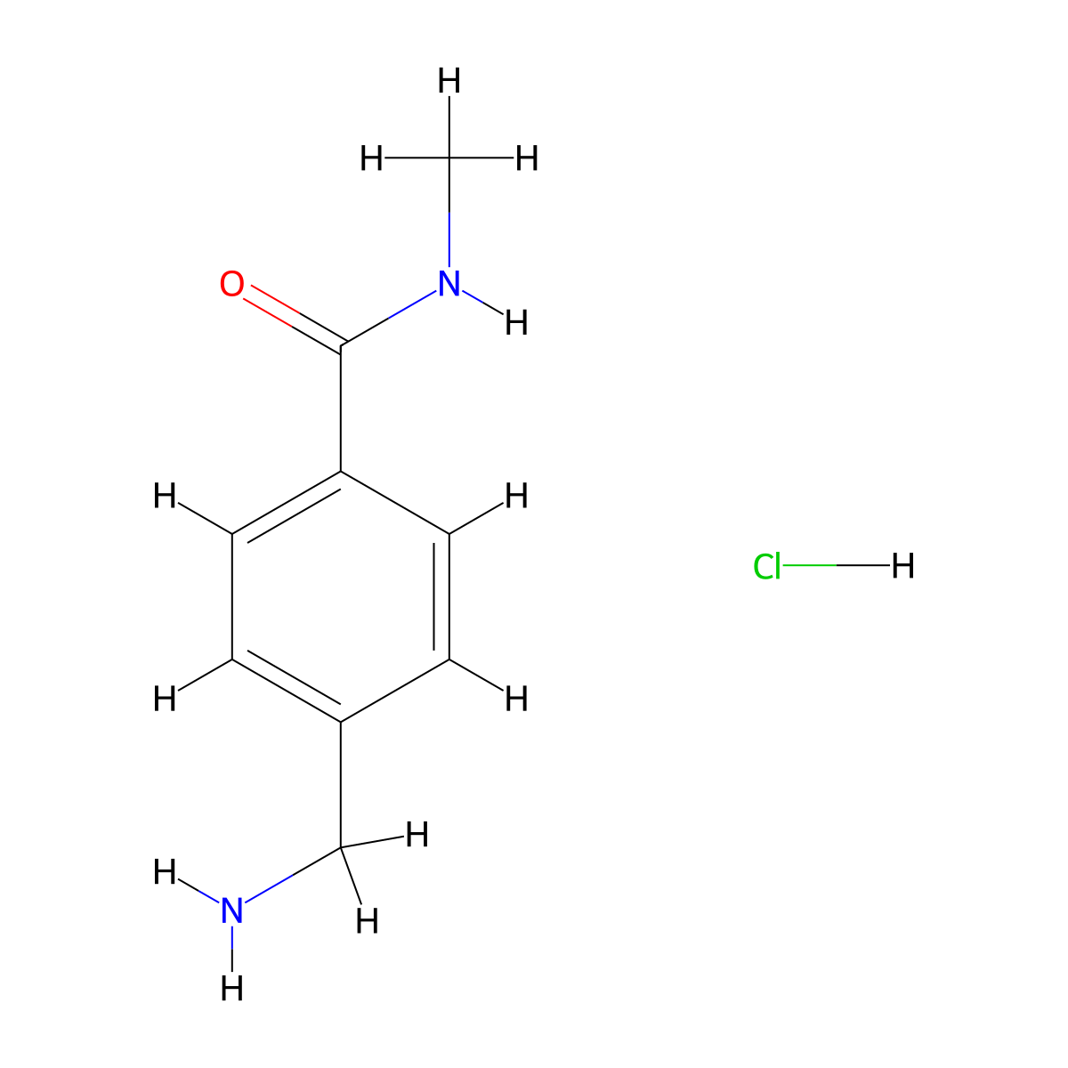 4-(aminomethyl)-N-methylbenzamide hydrochloride molecular structure, CAS 1158467-80-1