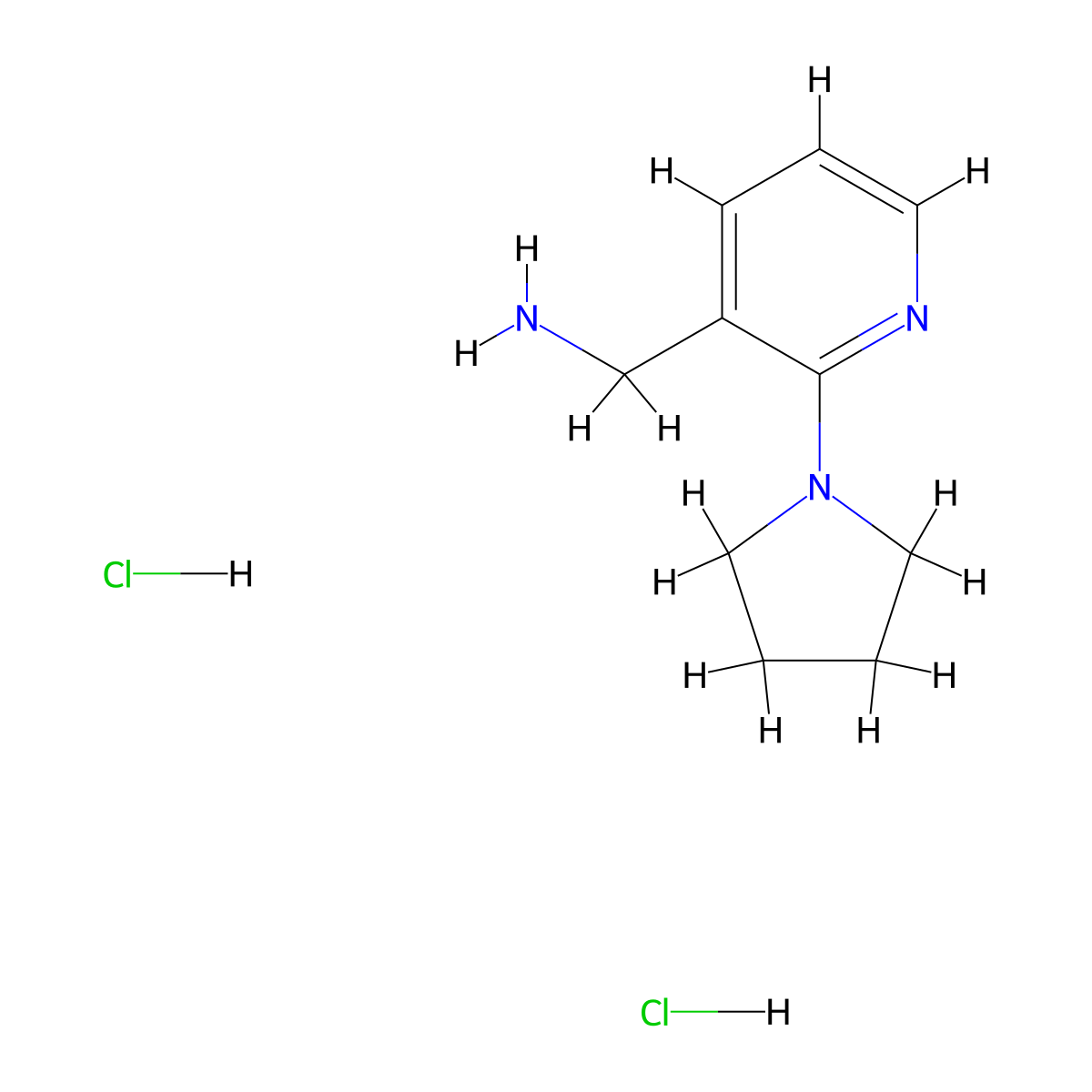 (2-Pyrrolidin-1-ylpyrid-3-yl)methylamine hydrochloride molecular structure, CAS 1158468-26-8