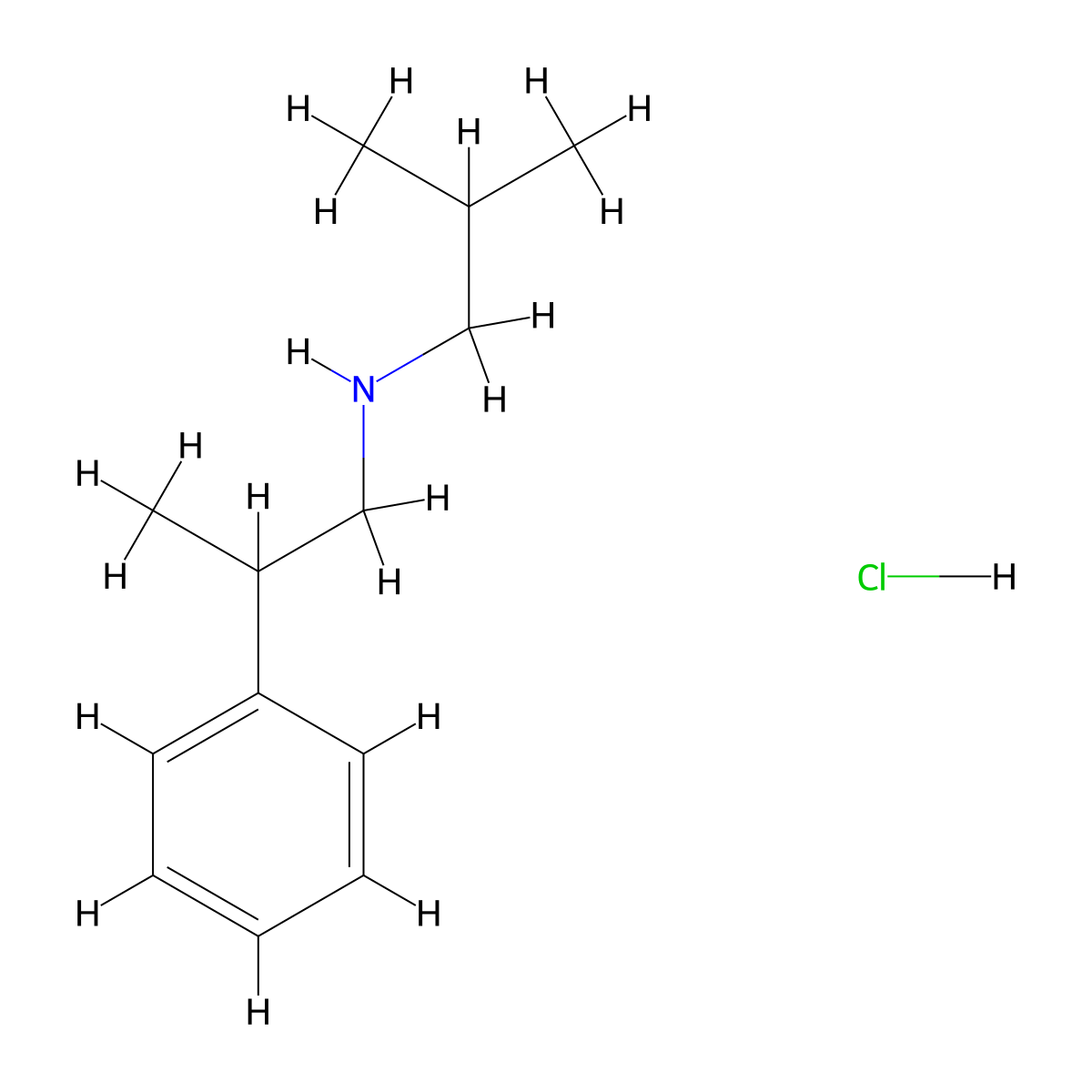 (2-Methylpropyl)(2-phenylpropyl)amine hydrochloride molecular structure, CAS 1158468-33-7