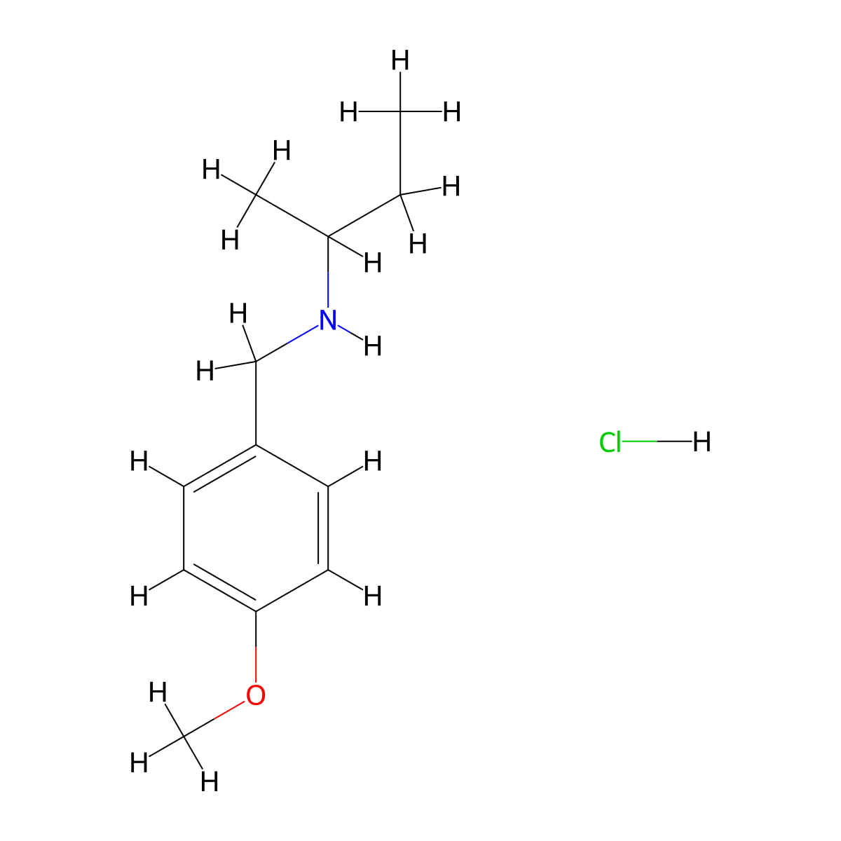 (Butan-2-yl)[(4-methoxyphenyl)methyl]amine hydrochloride molecular structure, CAS 1158468-57-5