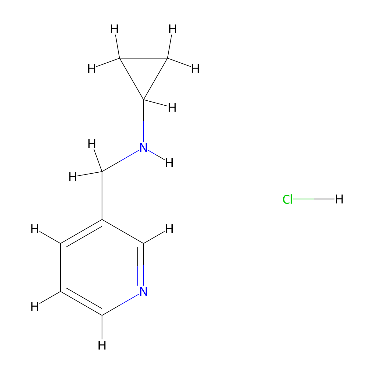 N-(pyridin-3-ylmethyl)cyclopropanamine hydrochloride molecular structure, CAS 1158468-90-6