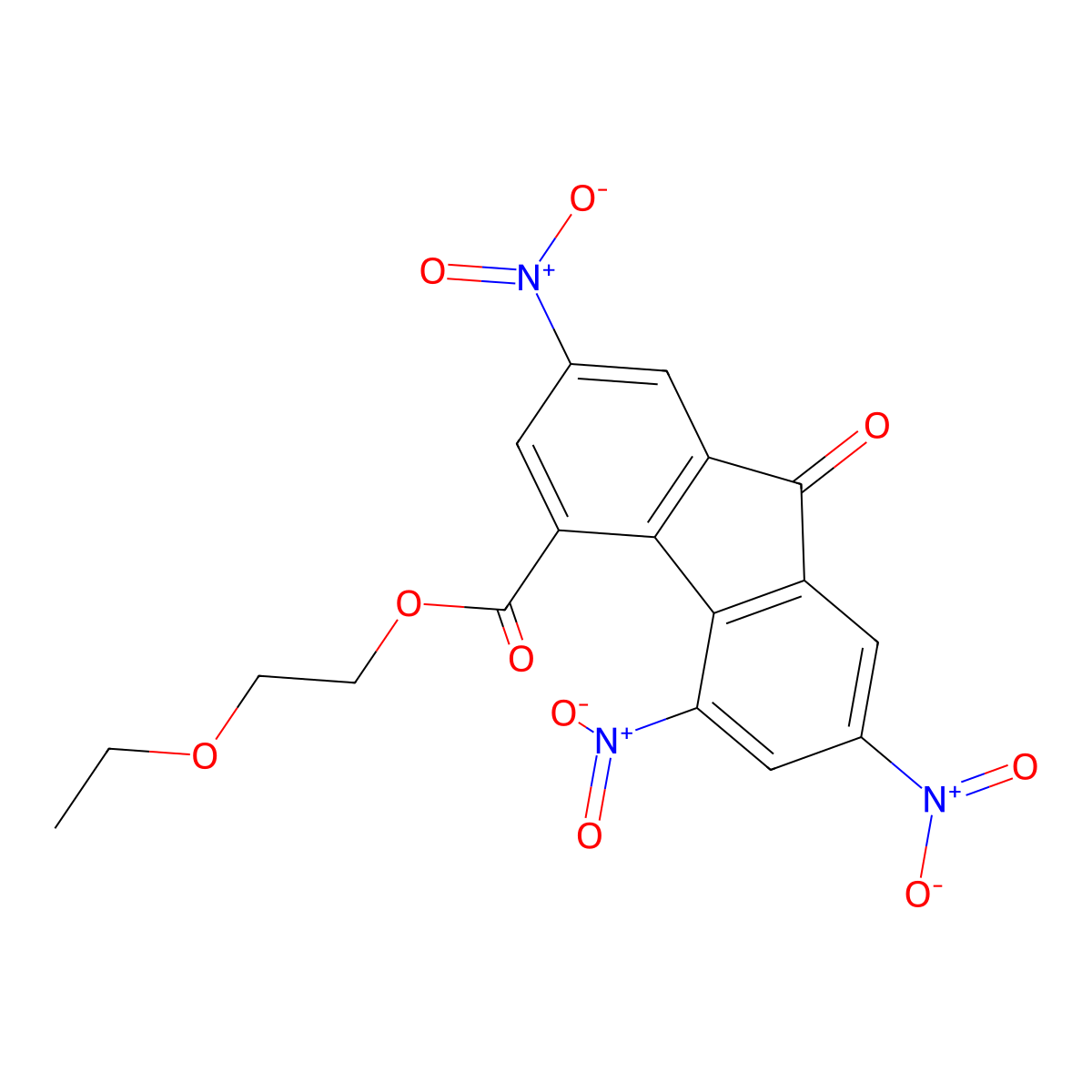 2-ethoxyethyl 2,5,7-trinitro-9-oxo-9H-fluorene-4-carboxylate molecular structure, CAS 115847-63-7
