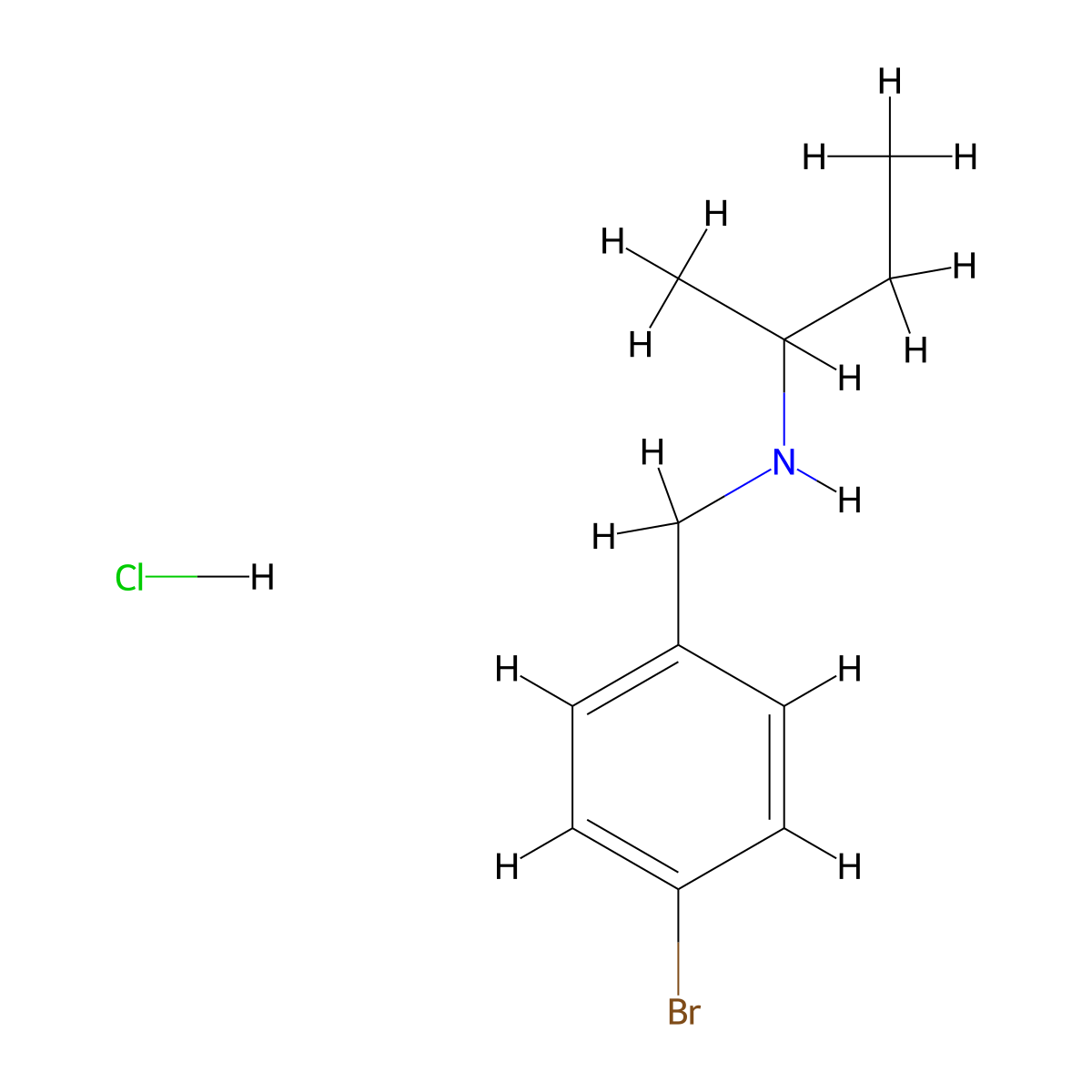 N-(4-Bromobenzyl)-2-butanamine hydrochloride molecular structure, CAS 1158472-86-6