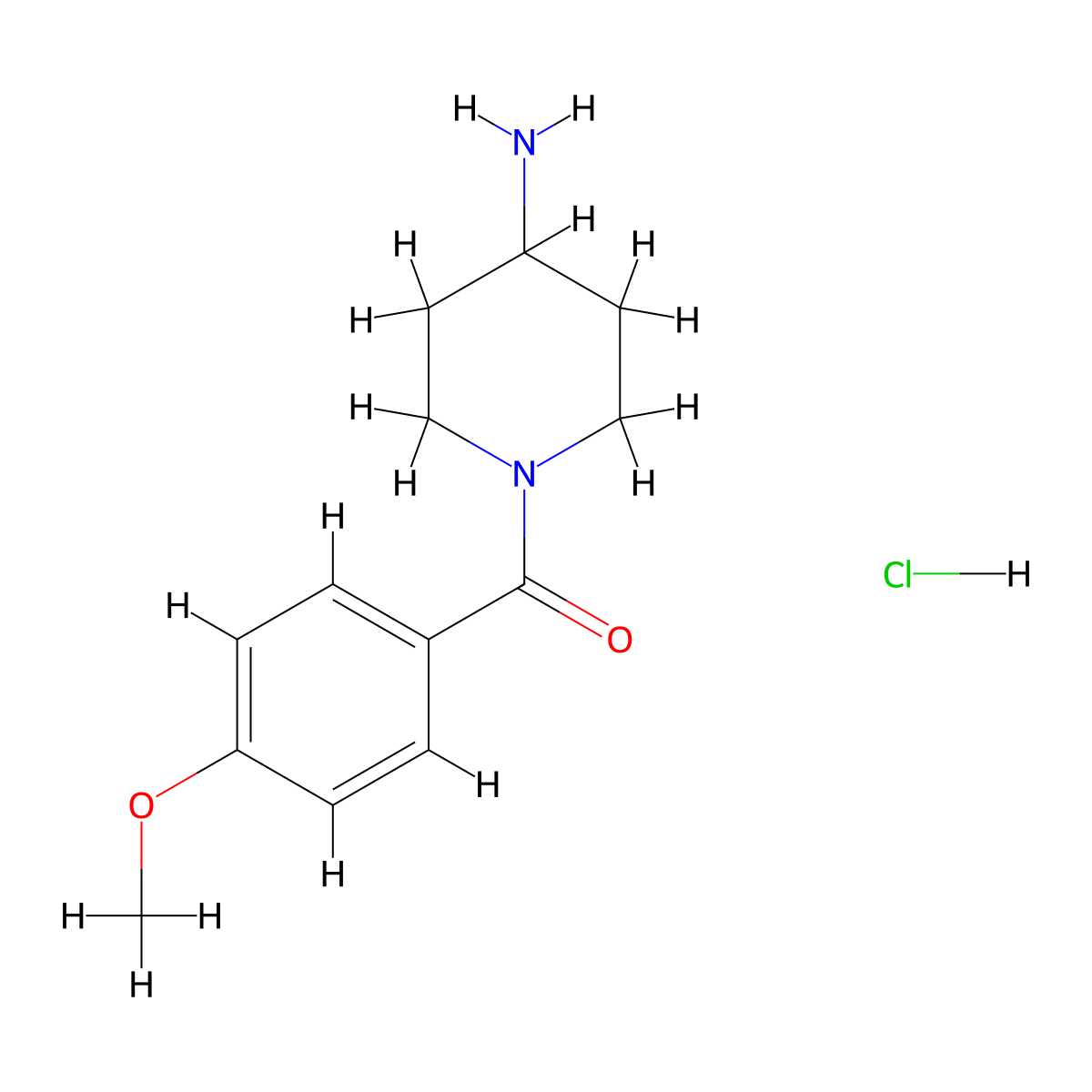 (4-Aminopiperidin-1-yl)(4-methoxyphenyl)methanone hydrochloride molecular structure, CAS 1158473-92-7