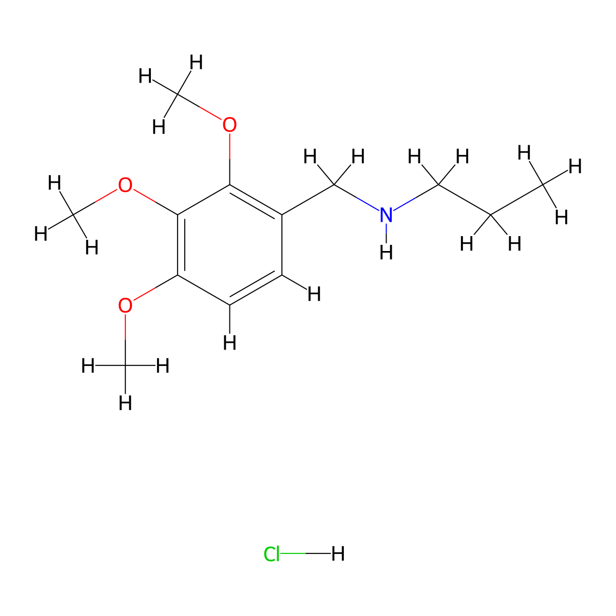 Propyl[(2,3,4-trimethoxyphenyl)methyl]amine hydrochloride molecular structure, CAS 1158474-55-5
