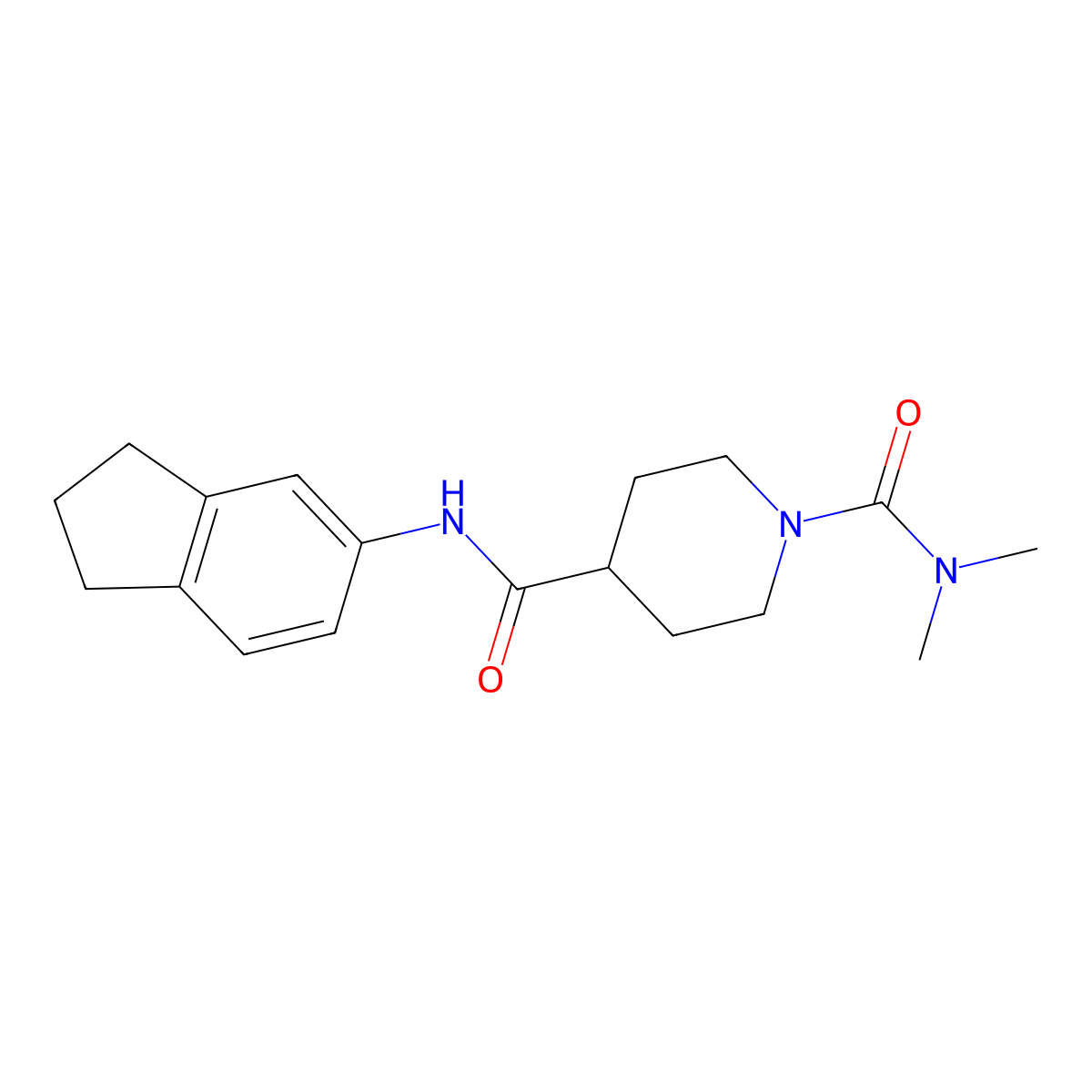 N~4~-(2,3-dihydro-1H-inden-5-yl)-N~1~,N~1~-dimethylpiperidine-1,4-dicarboxamide molecular structure, CAS 1158477-10-1