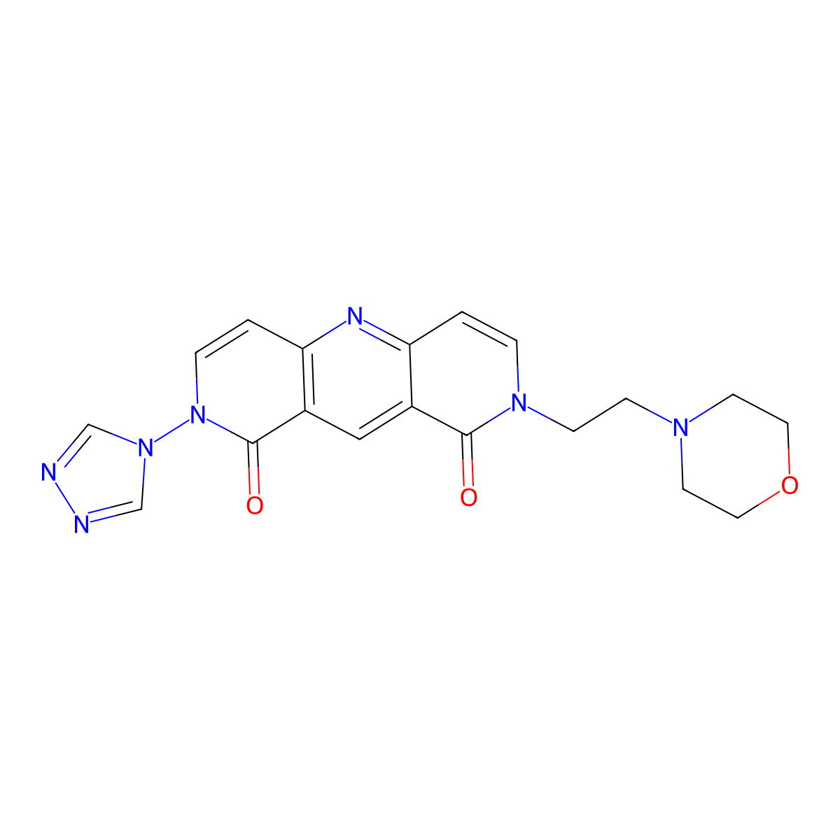 2-(2-morpholinoethyl)-8-(4H-1,2,4-triazol-4-yl)pyrido[4,3-b][1,6]naphthyridine-1,9(2H,8H)-dione molecular structure, CAS 1158477-15-6
