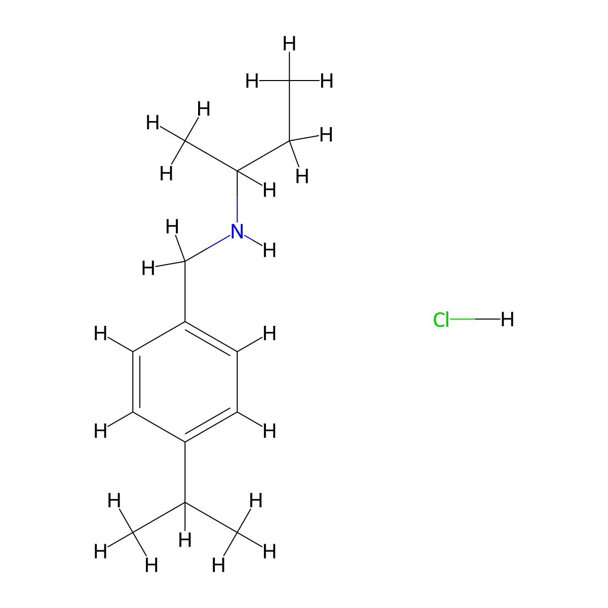 (Butan-2-yl)({[4-(propan-2-yl)phenyl]methyl})amine hydrochloride molecular structure, CAS 1158481-73-2