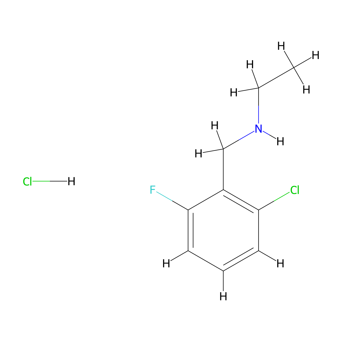 [(2-Chloro-6-fluorophenyl)methyl](ethyl)amine hydrochloride molecular structure, CAS 1158484-96-8