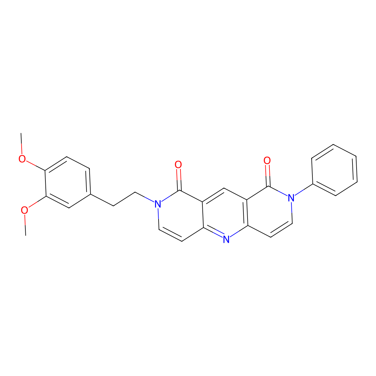 2-[2-(3,4-dimethoxyphenyl)ethyl]-8-phenylpyrido[4,3-b][1,6]naphthyridine-1,9(2H,8H)-dione molecular structure, CAS 1158486-45-3